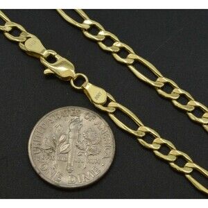 NEW 10k Real Yellow Gold 4.6mm Figaro Link Chain 18" 20 22 24"